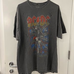 AC/DC distressed T-shirt dress